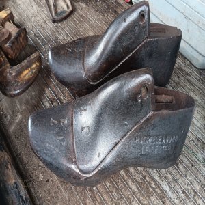 LOT 025 - Pair of Vintage Industrial Metal Shoe Lasts – Heavy Cast Cobblers Forms