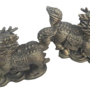 LOT 023 - Pair of Brass Qilin Statues – Feng Shui Mythical Creatures