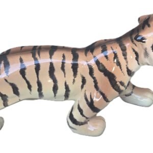 Large 40cm Ceramic Tiger Figurine – Hand-Painted Display Piece