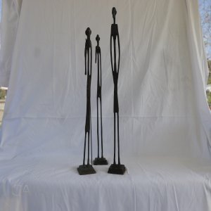 LOT 205 - 3 Tall African Style Copper Men
