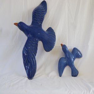 Blue Ceramic Birds