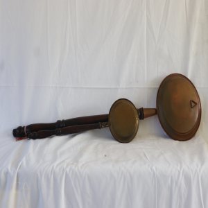 LOT 231 - Copper and Timber Bed Warmers