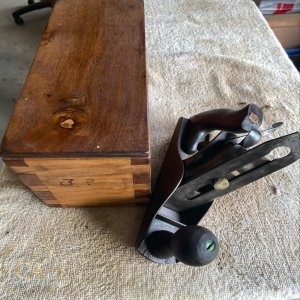 LOT 29 - Vintage Wooden Plough Plane Set Made in England with Box and Blades