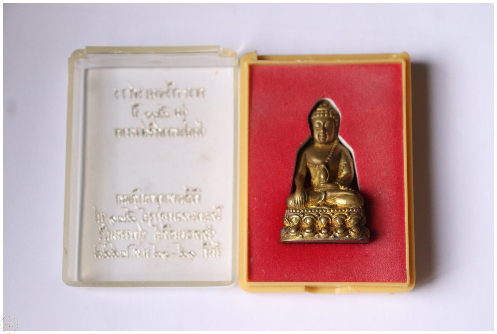 LOT 130 - Thai Bronze Buddha Amulet in Case