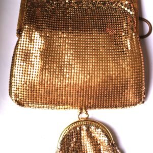 LOT 128 - Vintage Gold Mesh Evening Bag with Matching Coin Purse