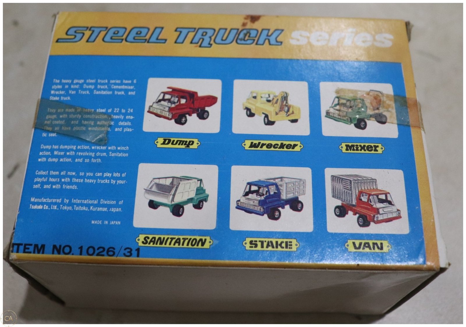 Back of box showing full Tsukuba Steel Truck lineup
