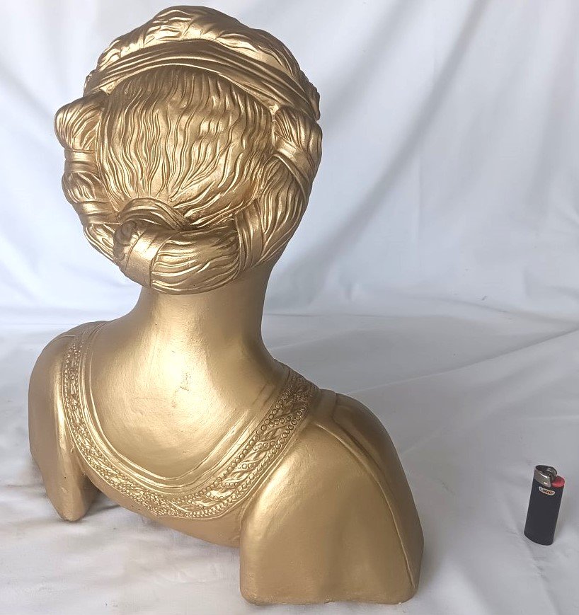 LOT 234 - Large Classical Bust of a Young Woman – Gold Finish - Image 2