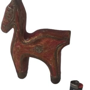 LOT 233 - Carved Folk Art Horse with Red Paint & Metal Trim (Copy)