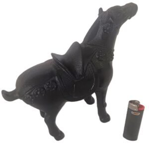 LOT 251 - Cast Iron Saddled Horse Figurine – Black Finish