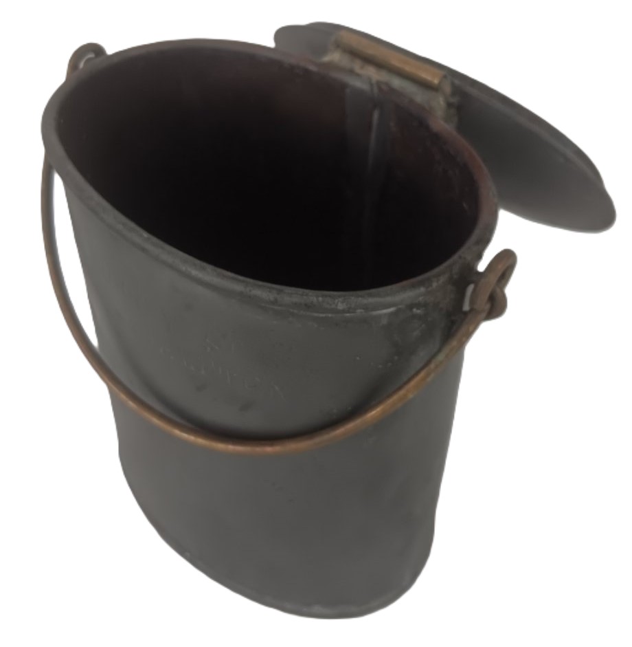 Antique Tin Coal Scuttle / Ash Bucket – Embossed ‘Surrey St Littlehampton’ - Image 2