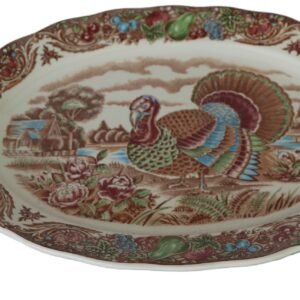 LOT 243 -Large Vintage Turkey Transferware Oval Platter