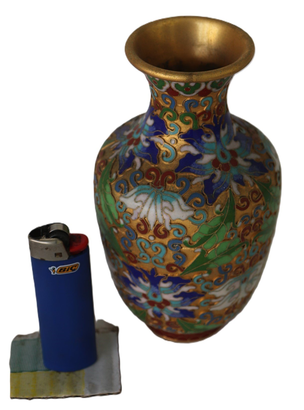 LOT 273 - Small Chinese Cloisonné Vase on Gilt Ground - Image 2