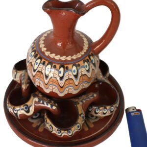 LOT 267 - Romanian Folk Pottery Set with Jug and Six Cups