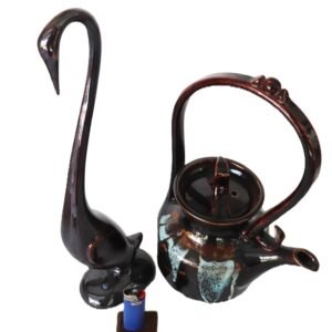 LOT 277 - Studio Pottery Teapot & Bird Sculpture — Signed Mission Beach