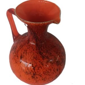 LOT 251 - Orange & Black Mottled Art‑Glass Pitcher / Jug