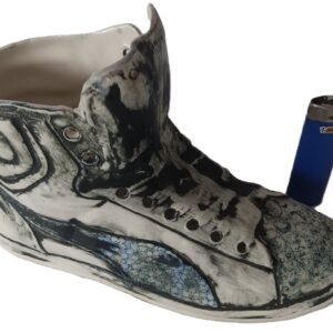 LOT 227 - Handcrafted ceramic sneaker vase