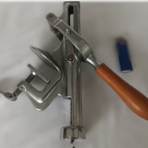 LOT 294 - Vintage metal cork puller with wooden handle