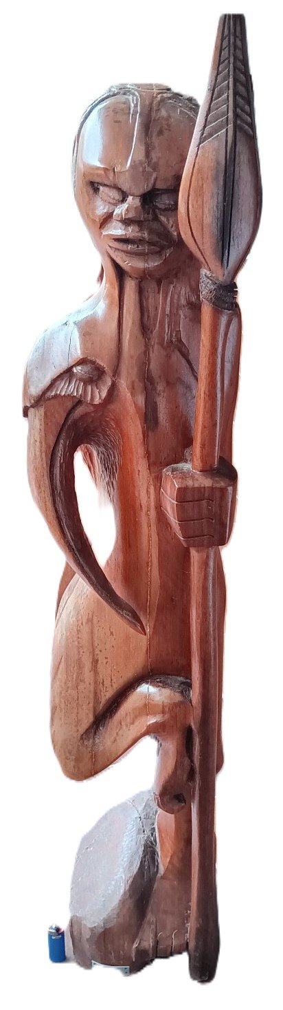 LOT 240 - Carved Timber Figure 'Natural Unity' (1993) — Signed