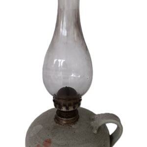 LOT 228 - Handmade Pottery Kerosene Lamp with Floral Decoration