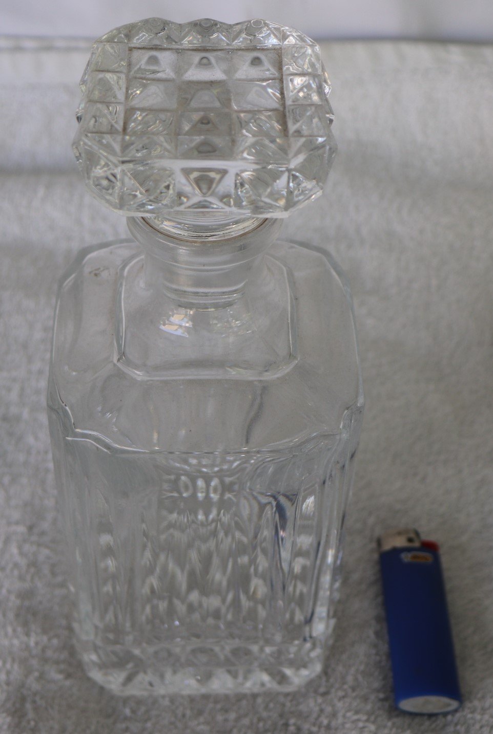 LOT 275 - Square Cut Crystal Decanter with Block Stopper