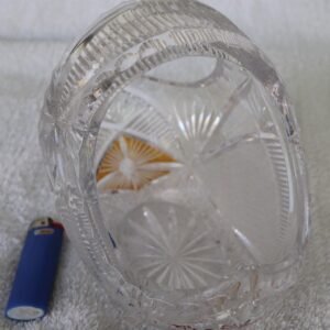 LOT 218 - Frosted and Cut Crystal Bowl with Floral Motif