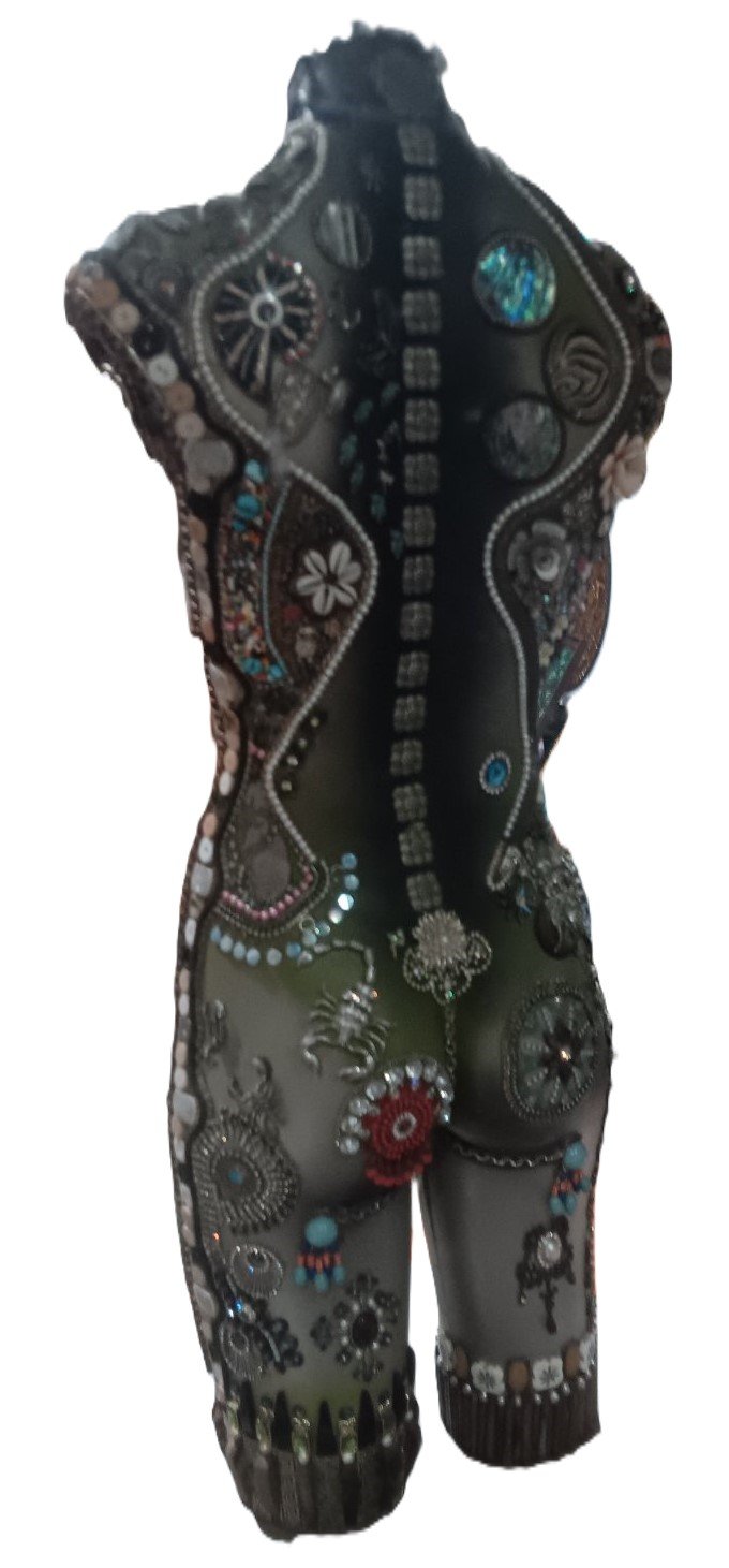 LOT 273 - ORNATE GEM-SET FIGURATIVE BUST – ARTISTIC TORSO SCULPTURE - Image 2
