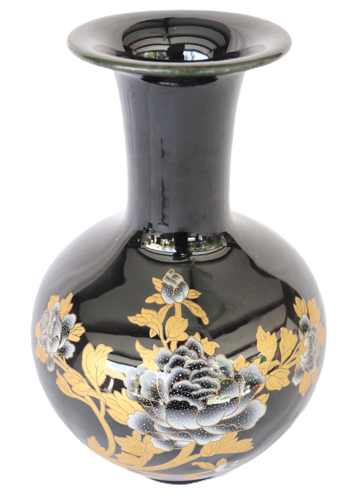 decorative porcelain vase with peony motif