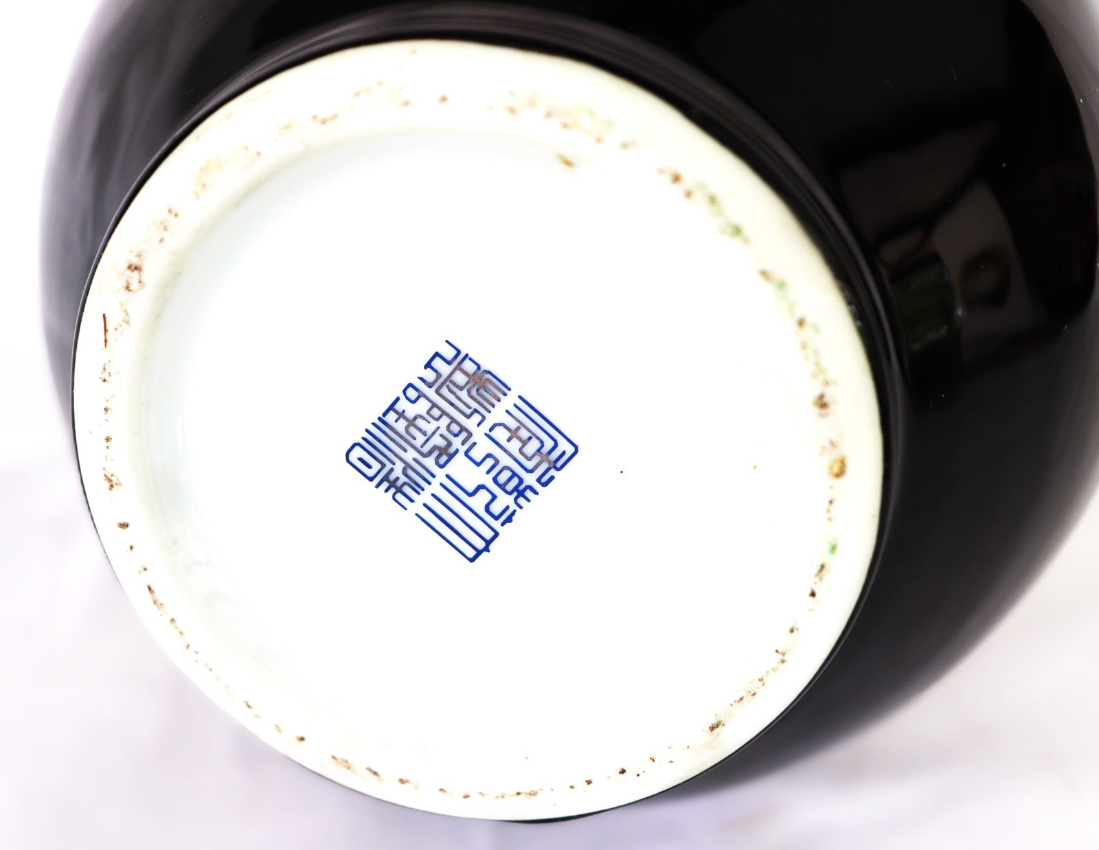 LOT 168 - Black Porcelain Vase with Gilded Floral Design - Image 3