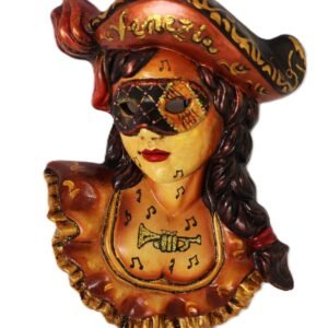 Venetian carnival lady wall plaque front view