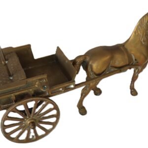 Brass horse and cart figurine side profile
