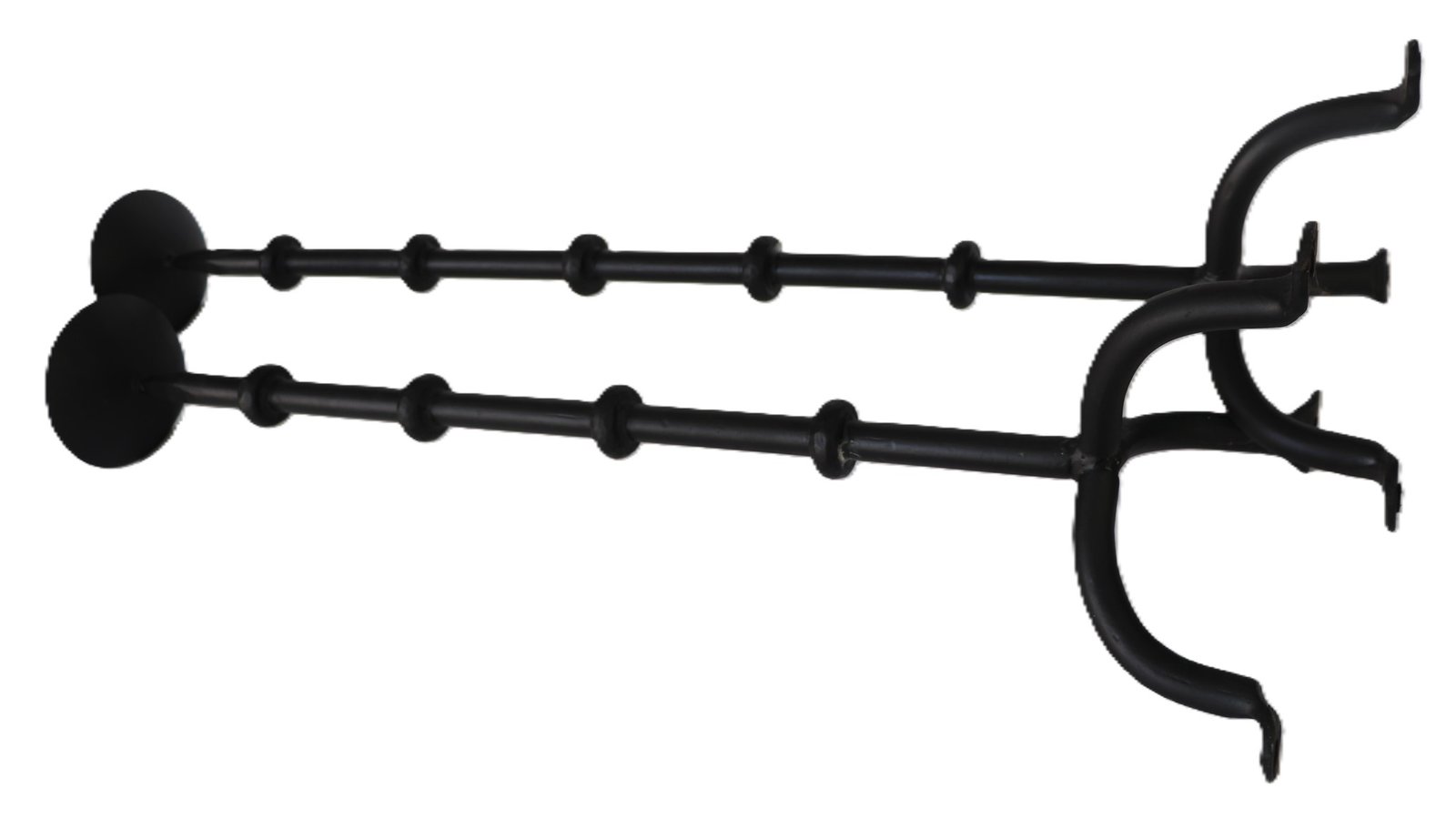 black wrought iron candlestick holders