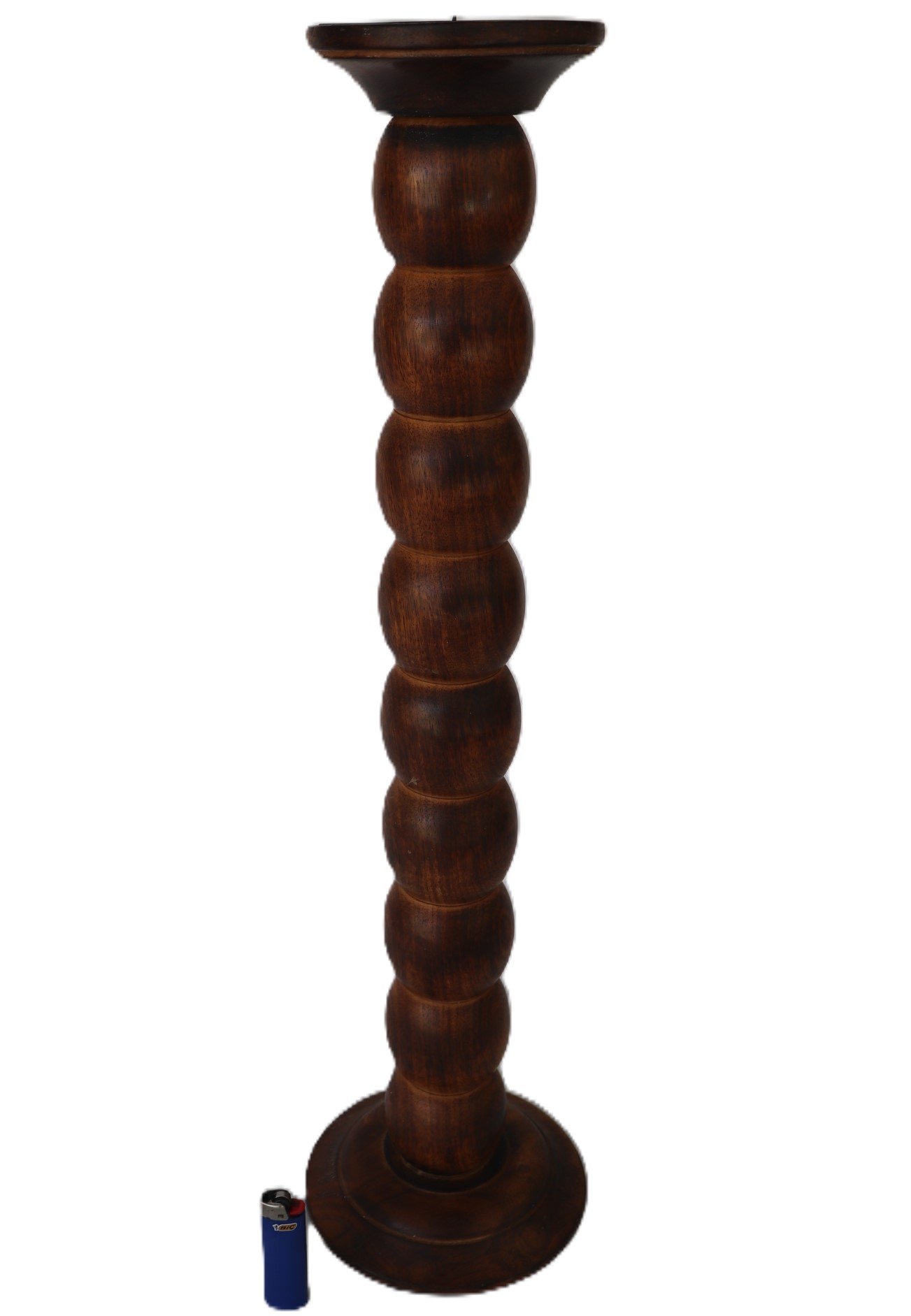 tall wooden candle stand
