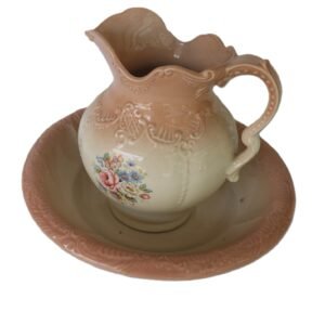Wagner & Rydder jug and basin set made in Australia with floral motif