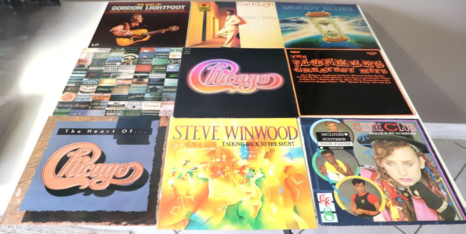Soft rock and pop vinyl LP bundle featuring Chicago, Steve Winwood, and Culture Club