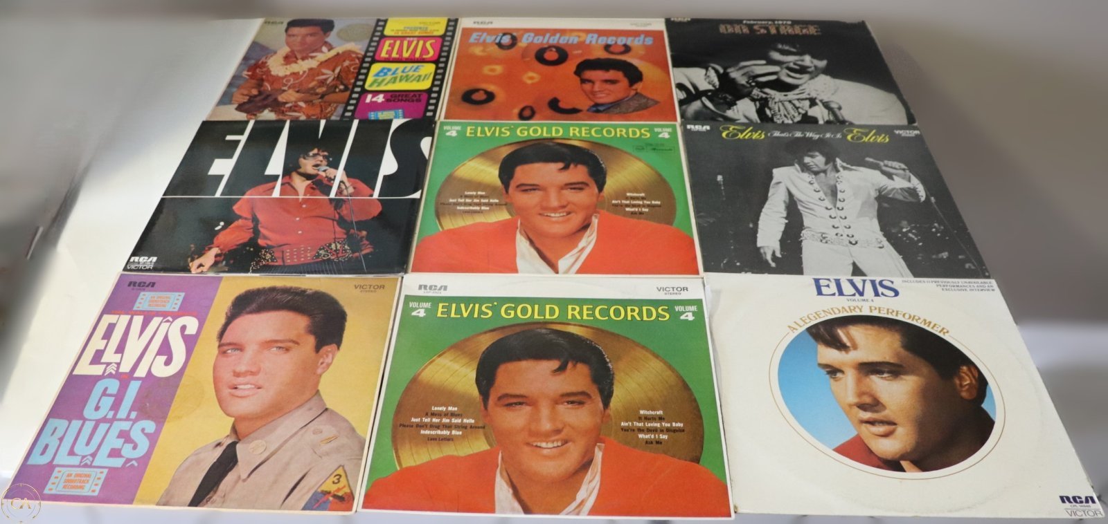Elvis Presley vinyl LP bundle including Golden Records, G.I. Blues, and Elvis On Stage