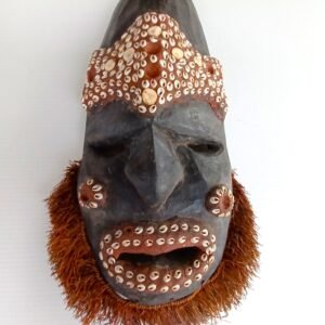 Papua New Guinea Cowrie-Shell Mask with Coconut-Fiber Beard