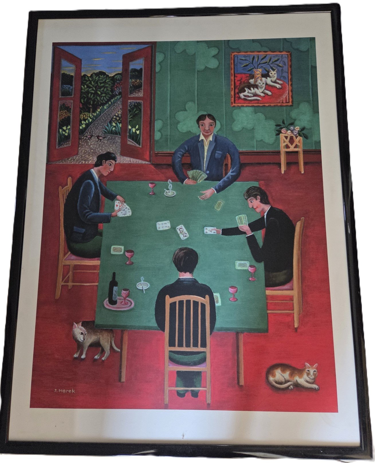 J. Marek card players print
