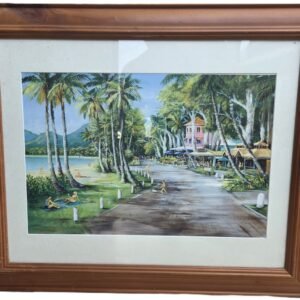 palm cove cairns esplanade tropical painting framed