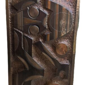 mid century modern copper wall sculpture abstract relief