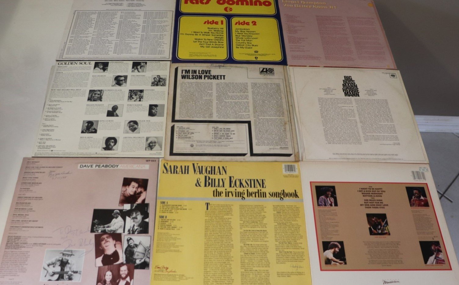 9 LPs including Wilson Pickett and Fats Domino