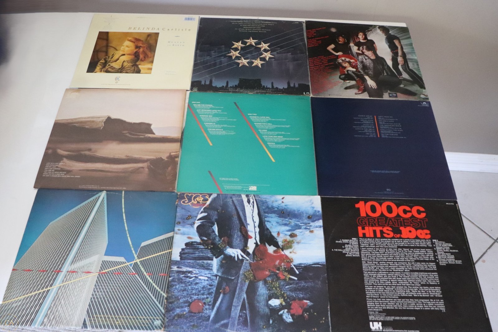 9 LPs including ELO, Roxy Music, and Belinda Carlisle