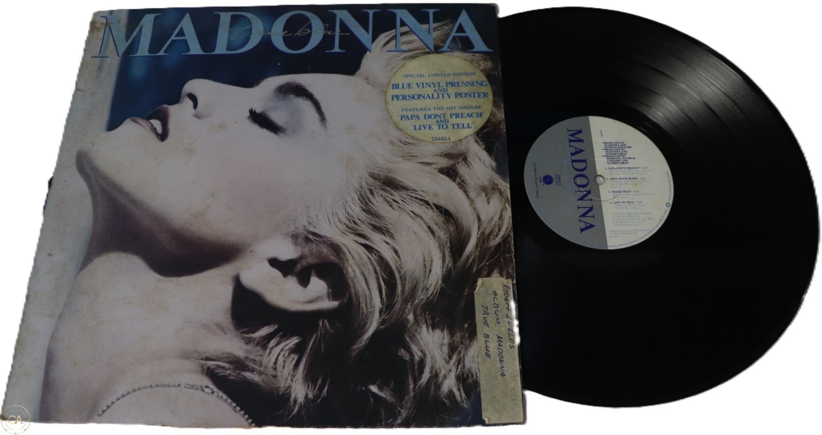 Madonna True Blue front cover and vinyl