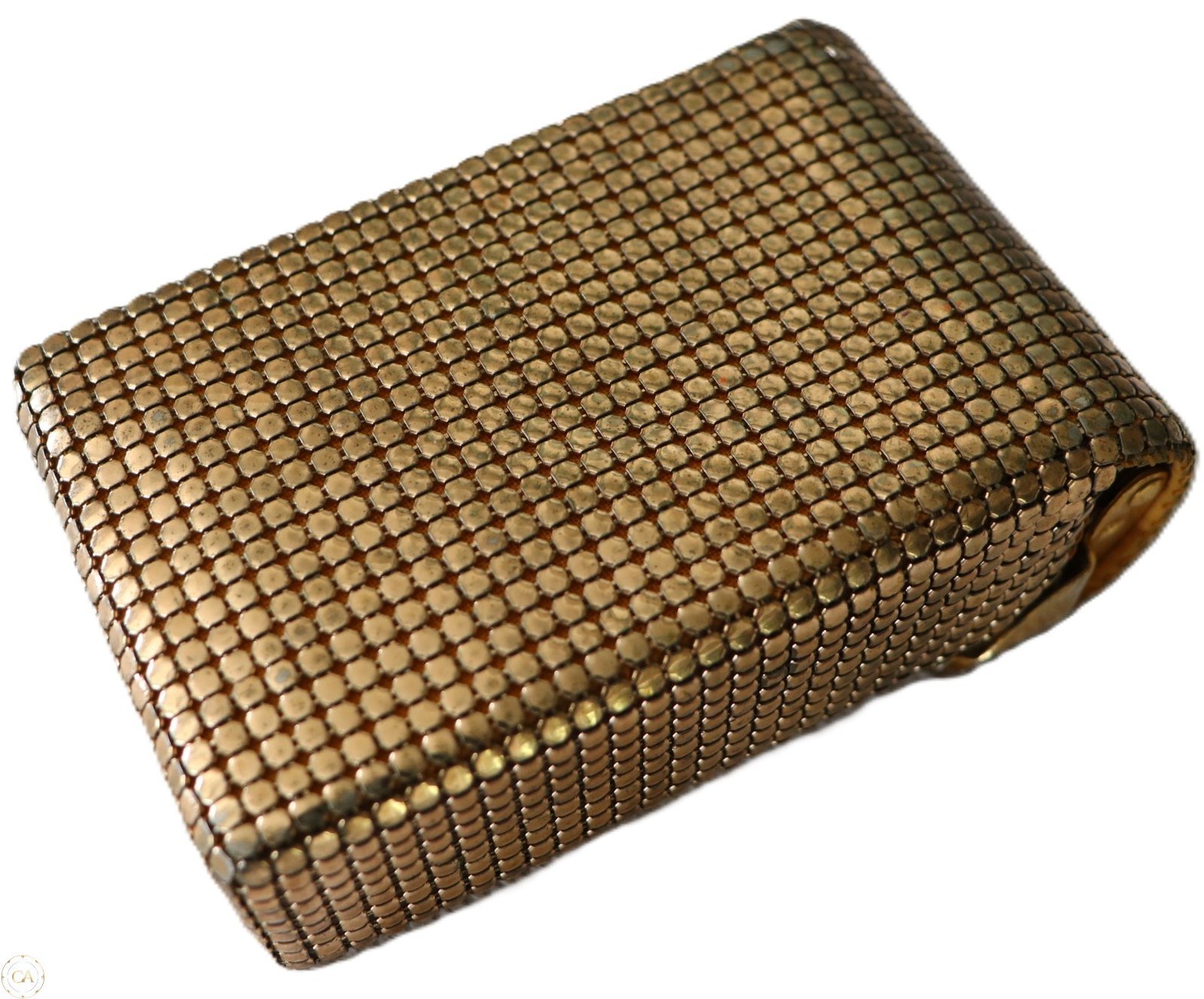 Lot 0363 - Vintage Gold Mesh Cigarette Case (image 3)