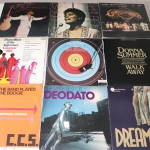 Front covers of nine soul and disco LPs including George Benson, Dionne Warwick, and Donna Summer