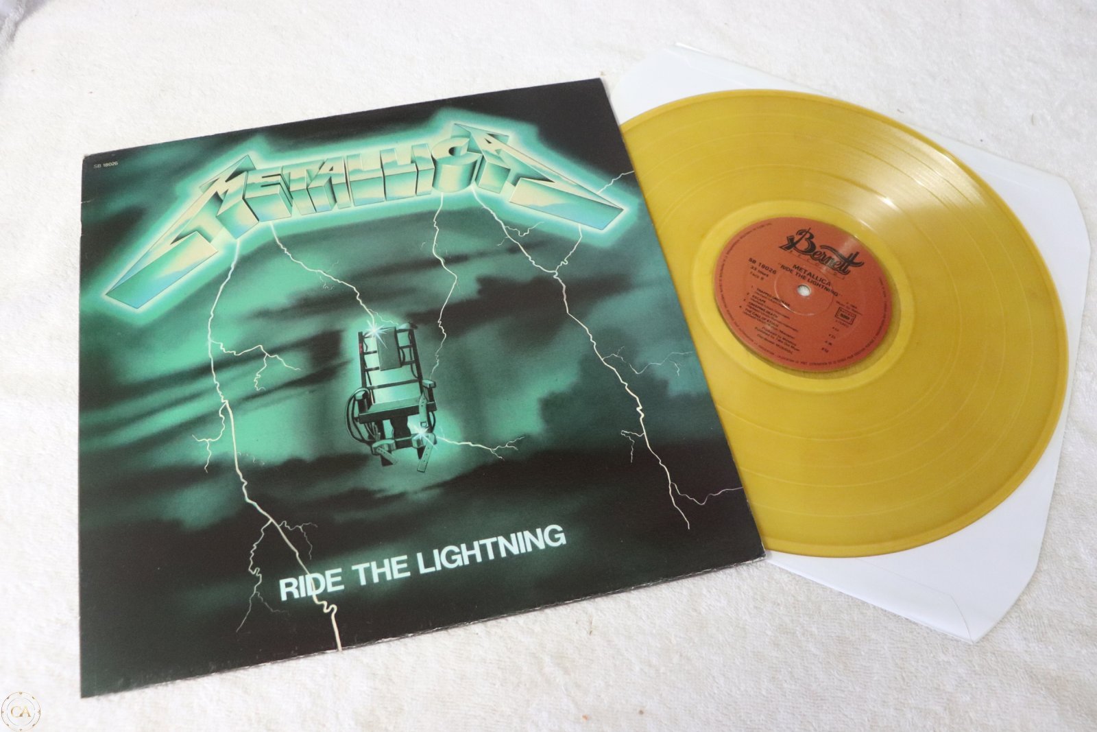 Metallica Ride the Lightning yellow vinyl bootleg record