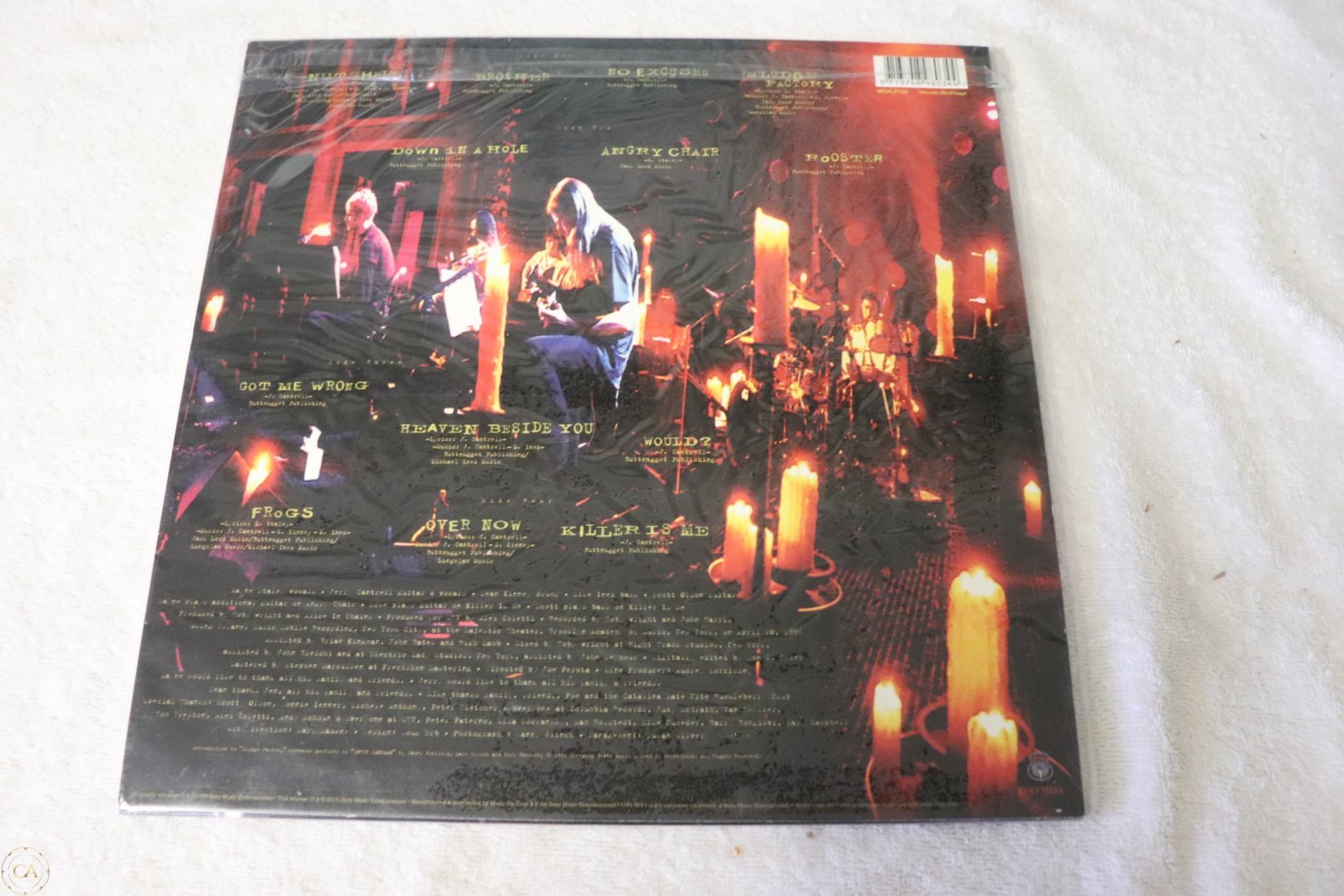 Alice In Chains MTV Unplugged back cover tracklist