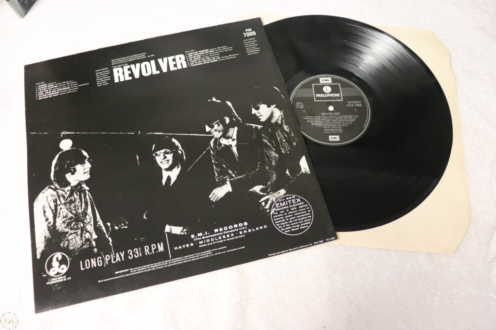 Back cover Beatles For Sale tracklist