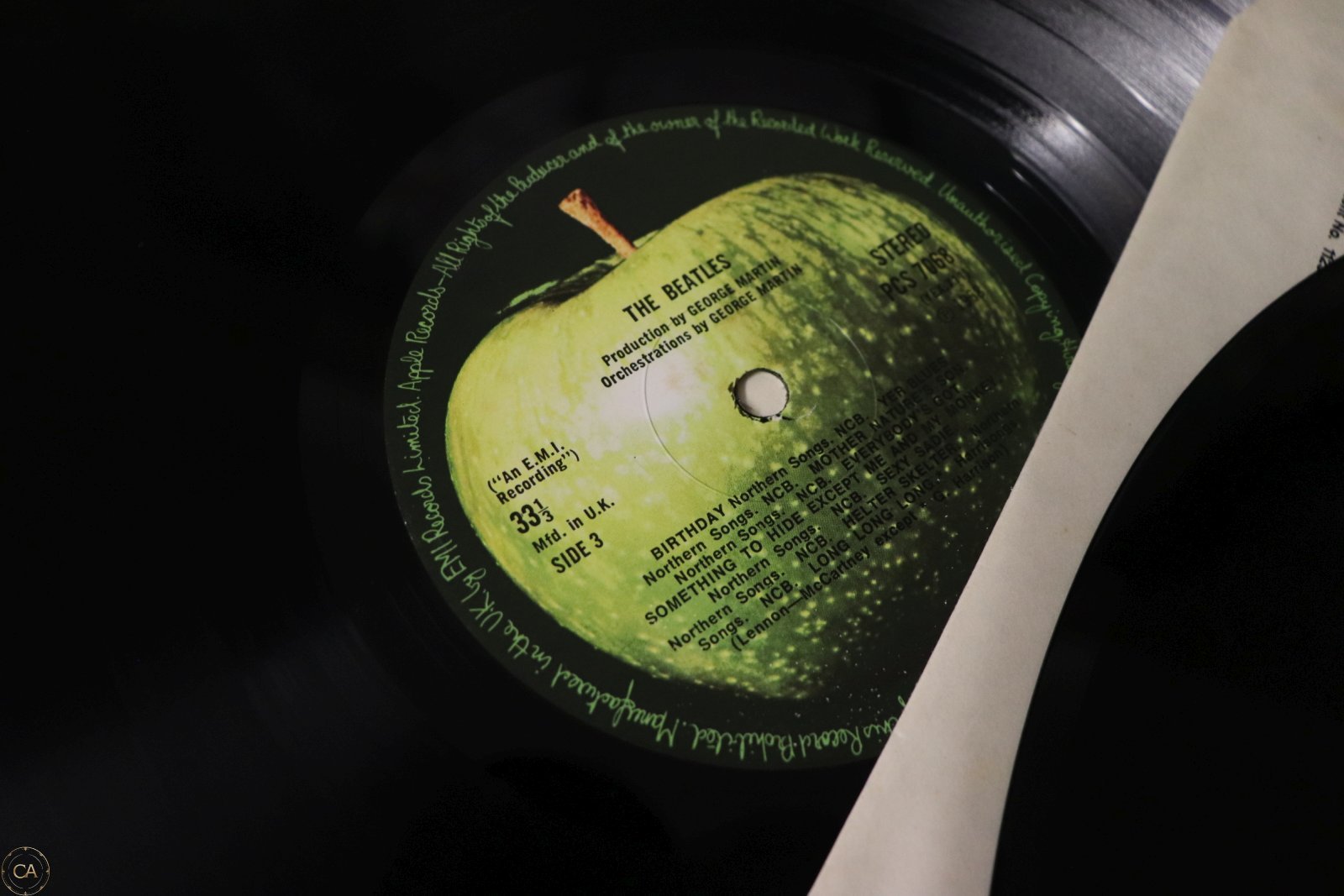 Apple Records label Side 3 White Album