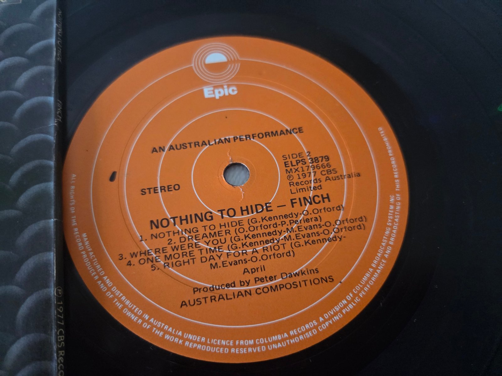 LOT 086 - Finch Nothing To Hide (1977, Epic ELPS 3879) – Original Australian Rock Vinyl LP - Image 3