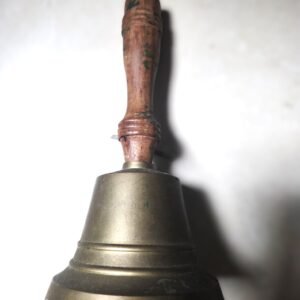 Antique Brass Hand Bell with Turned Wooden Handle (25cm)